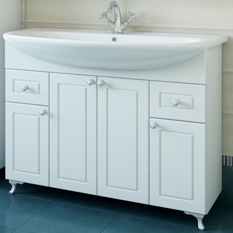 

Тумба с раковиной Sanflor Софи 105 C02645 Белая, Белый