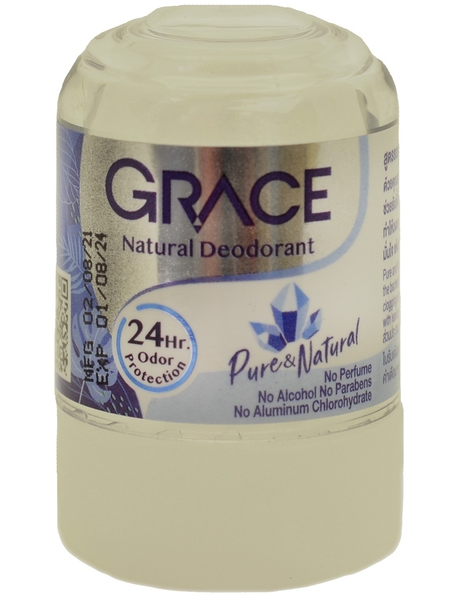 Дезодорант кристалл Grace Crystal deodorant Pure&Natural 50 г дезодорант кристалл grace crystal deodorant coconut кокос 50 г