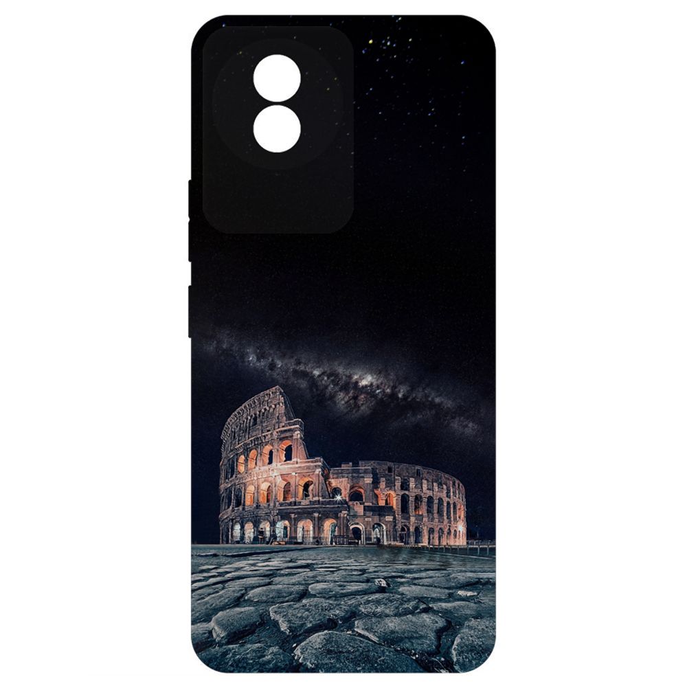 

Чехол-накладка Krutoff Soft Case Италия, Колизей для Vivo Y02 черный