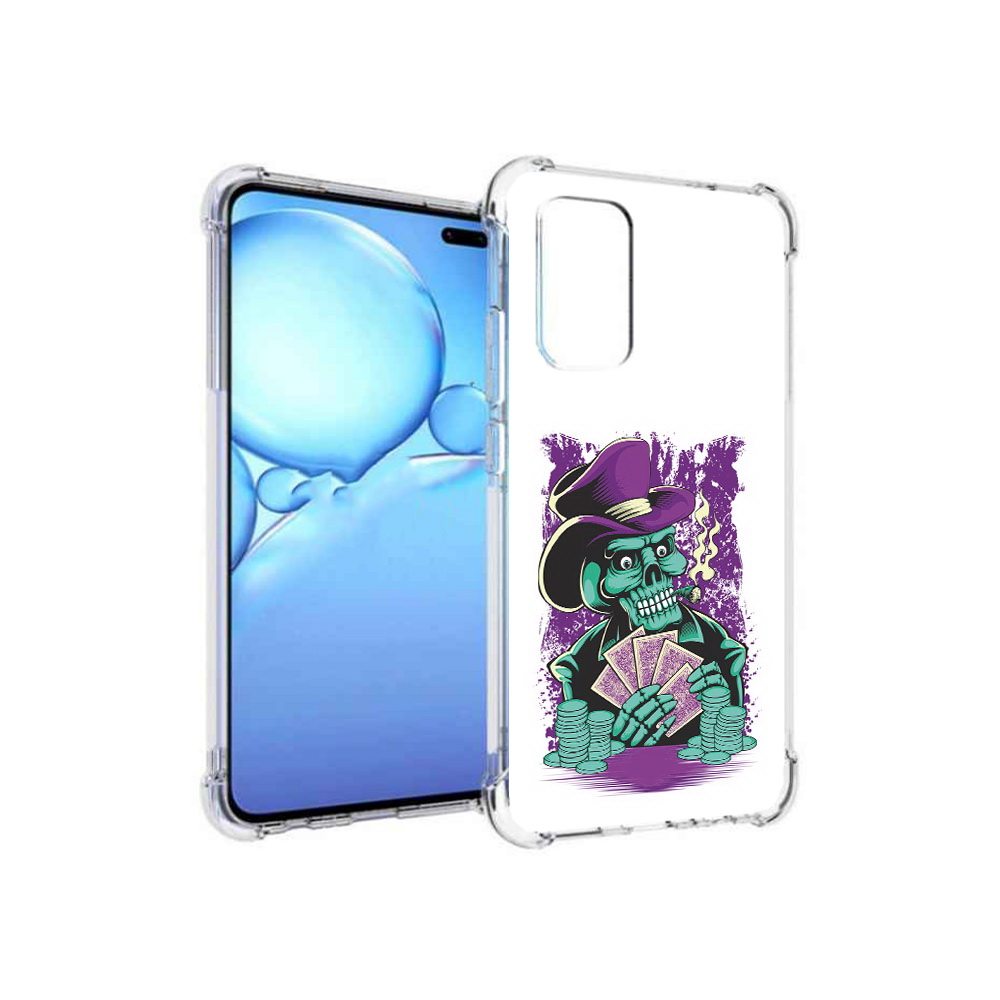 

Чехол MyPads Tocco для Vivo V19 зеленый череп с картами (PT147328.392.361), Прозрачный, Tocco