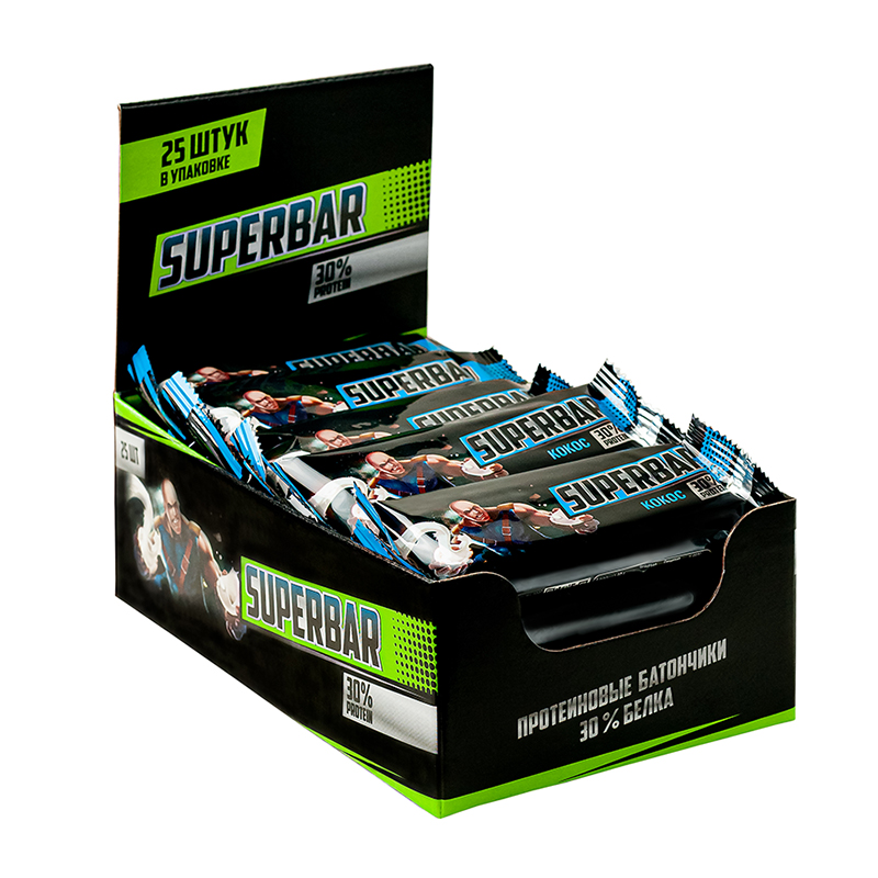 

Протеиновый батончик без сахара Pumpup Superbar 25х40 г, вкус: кокос, Superbar