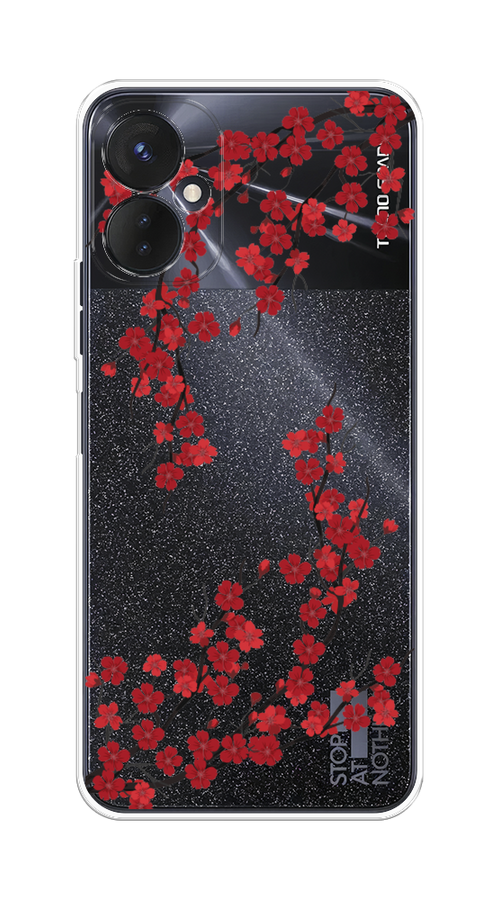 

Чехол на Tecno Spark 9 Pro "Красная сакура", Красный;черный, 301950-2