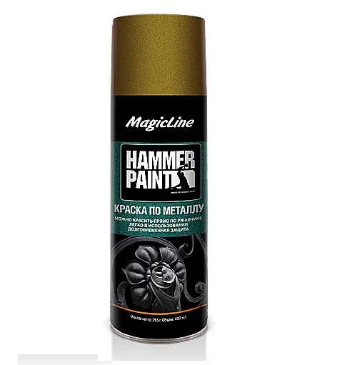 Краска по металлу MagicLine ML4008 (молотковая) золотистый (265г450мл)