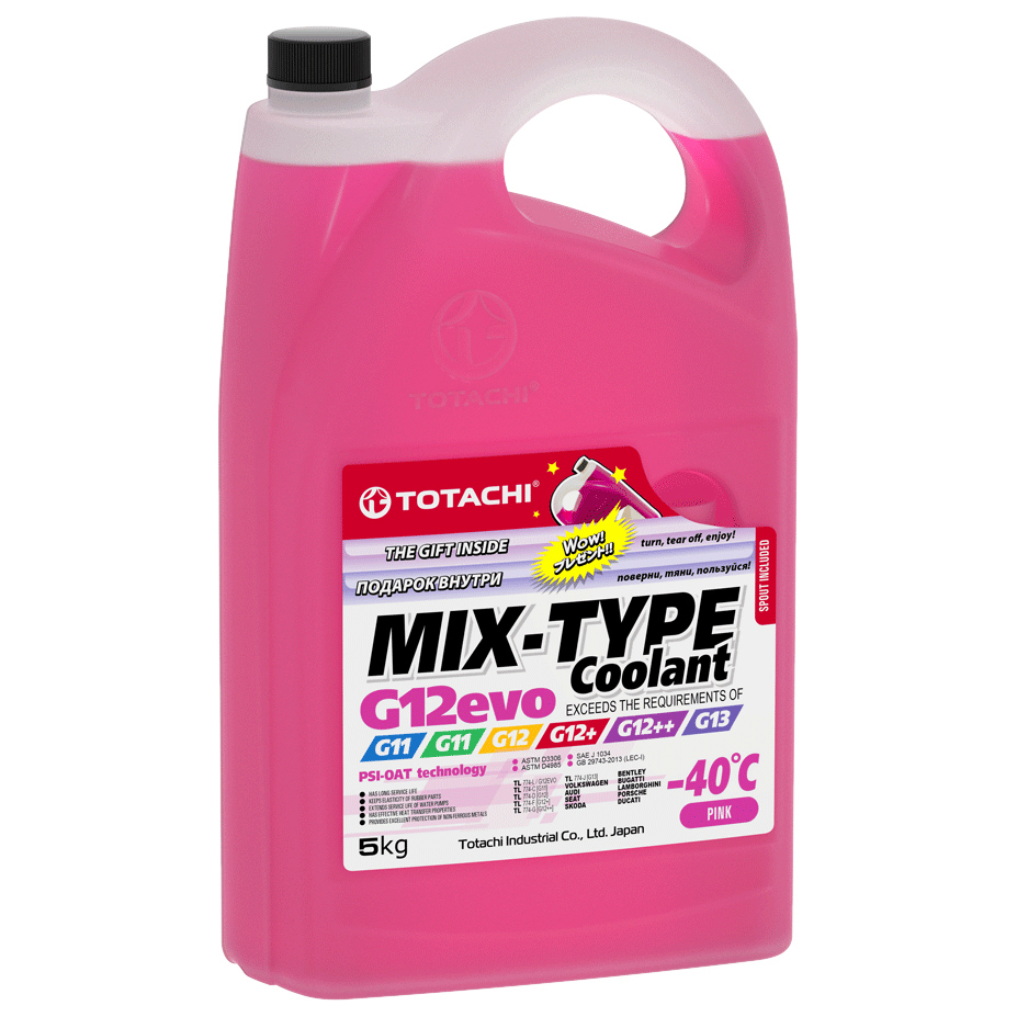 фото Антифриз totachi mix-type coolant g12evo pink -40°c 5 кг 46805