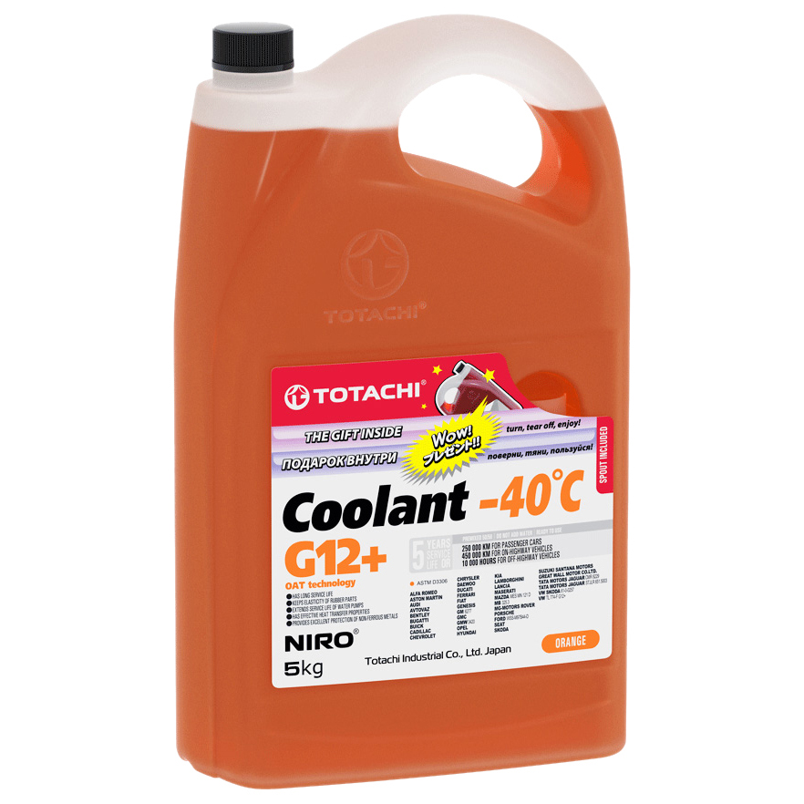 фото Антифриз totachi niro coolant orange g12+ -40°с 5 кг 47305