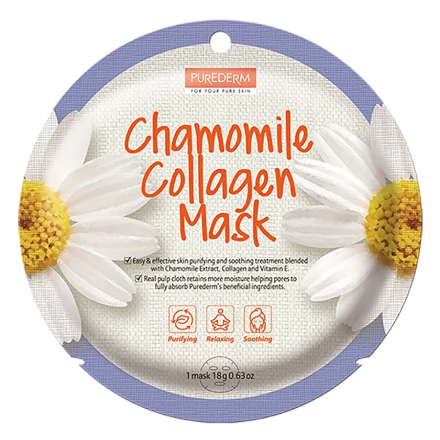 фото Маска для лица purederm chamomile collagen, 20 г