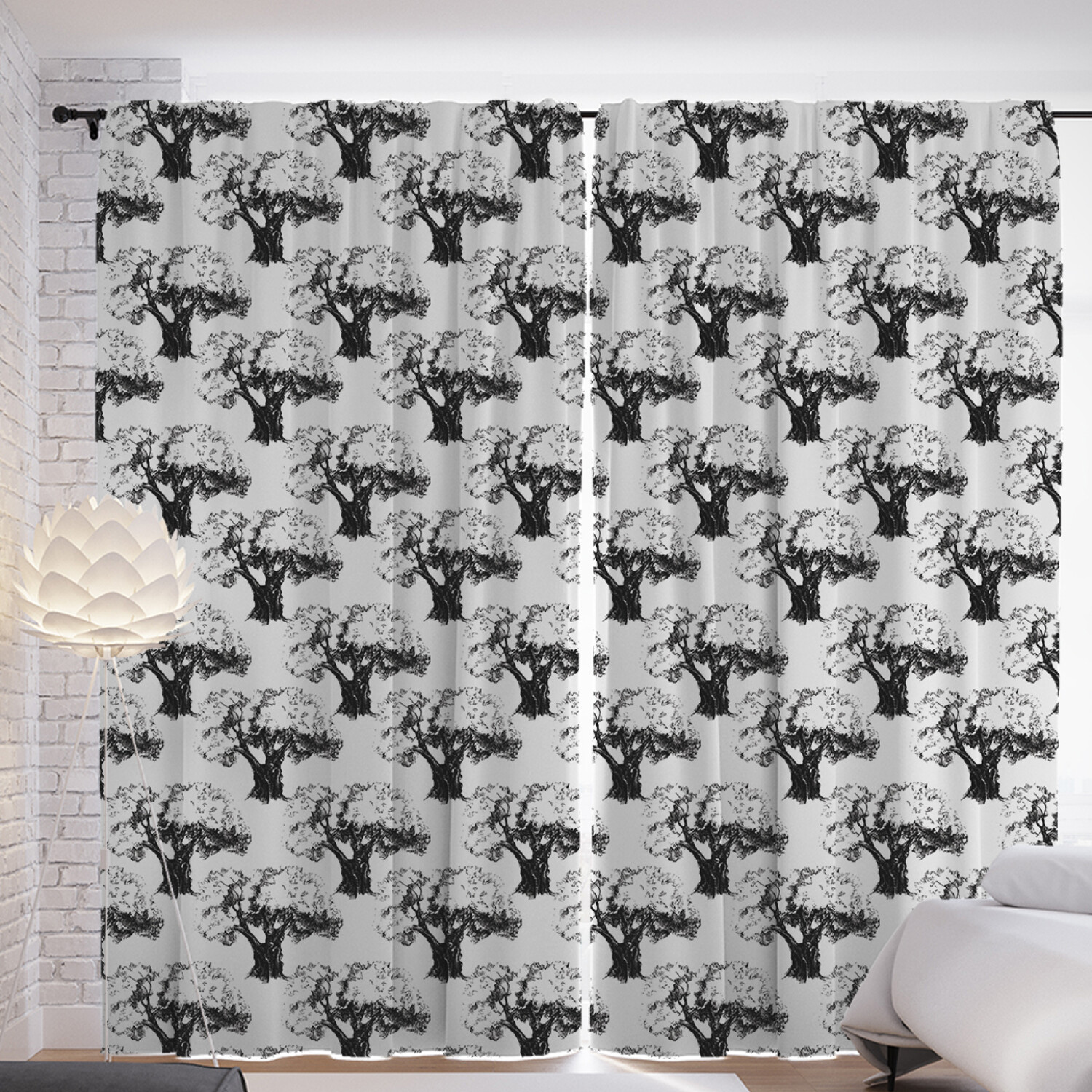 

Шторы с фотопечатью JoyArty "Рисованные деревья" из сатена, 290х265 см, Рисованные деревья