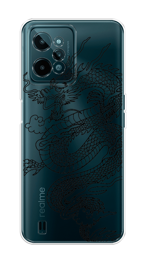 

Чехол на Realme C31 "Большой китайский дракон", Черный;серый, 259350-1