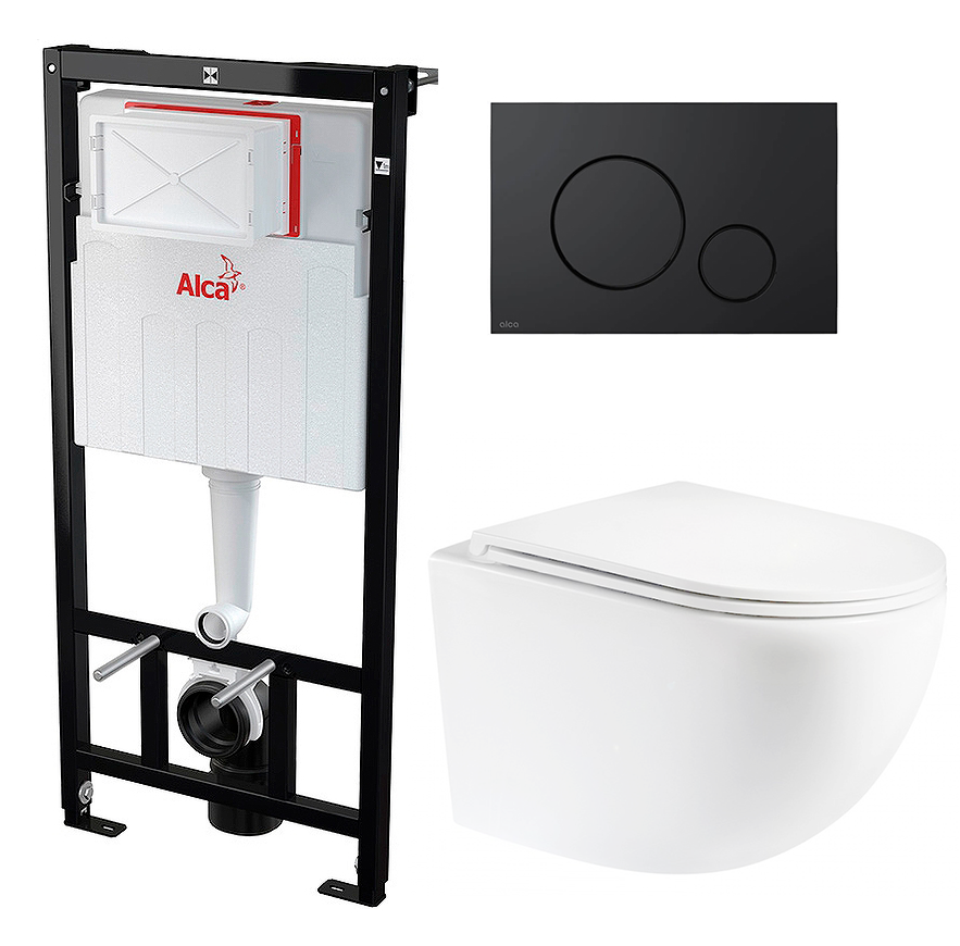 

Комплект инсталляция AlcaPlast + Унитаз BelBagno Uno + черная кнопка