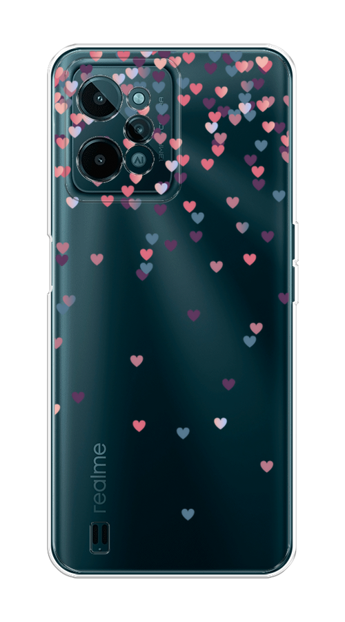 

Чехол на Realme C31 "Посыпка сердечки", Розовый;фиолетовый, 259350-3