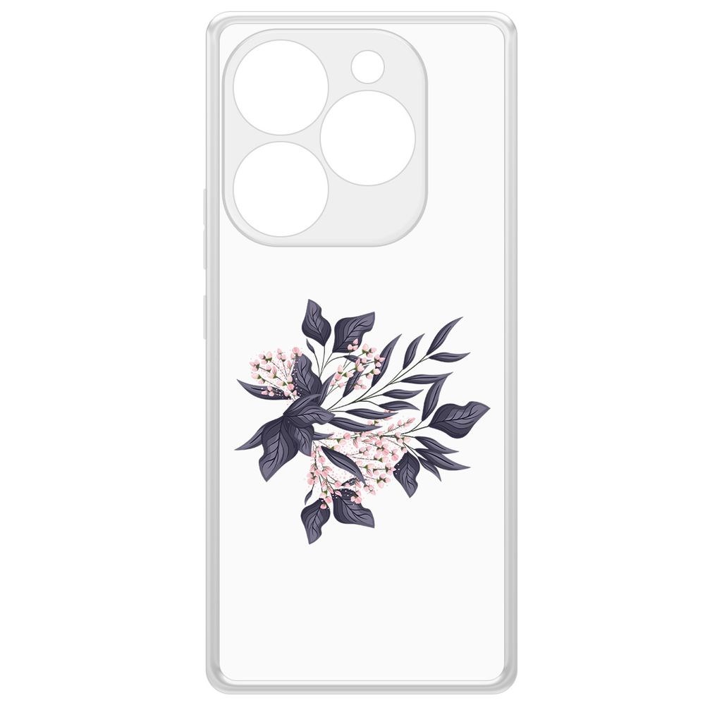 

Чехол-накладка Krutoff Clear Case Розовые бутоны для ITEL S23+, Прозрачный