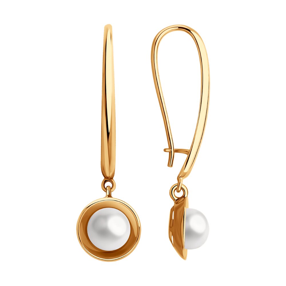 

Серьги подвески из красного золота Diamant 51-321-01823-1, жемчуг культивированный, 51-321-01823-1