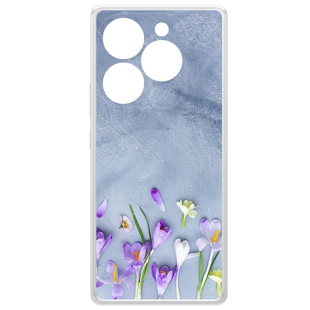 

Чехол-накладка Krutoff Clear Case Цветочное настроение для ITEL S23+, Прозрачный