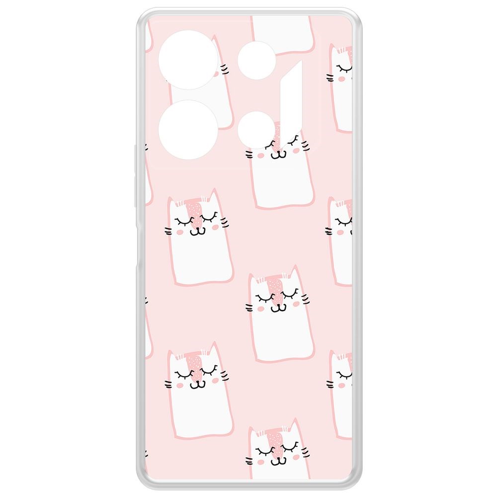 

Чехол-накладка Krutoff Clear Case Котики паттерн для INFINIX GT 10 Pro, Прозрачный