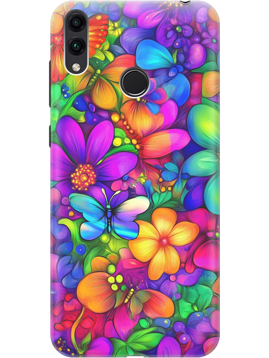 

Силиконовый чехол на Honor 8C с принтом "Бабочки и цветы" прозрачный, Прозрачный;зеленый;фиолетовый;красный, 719708823