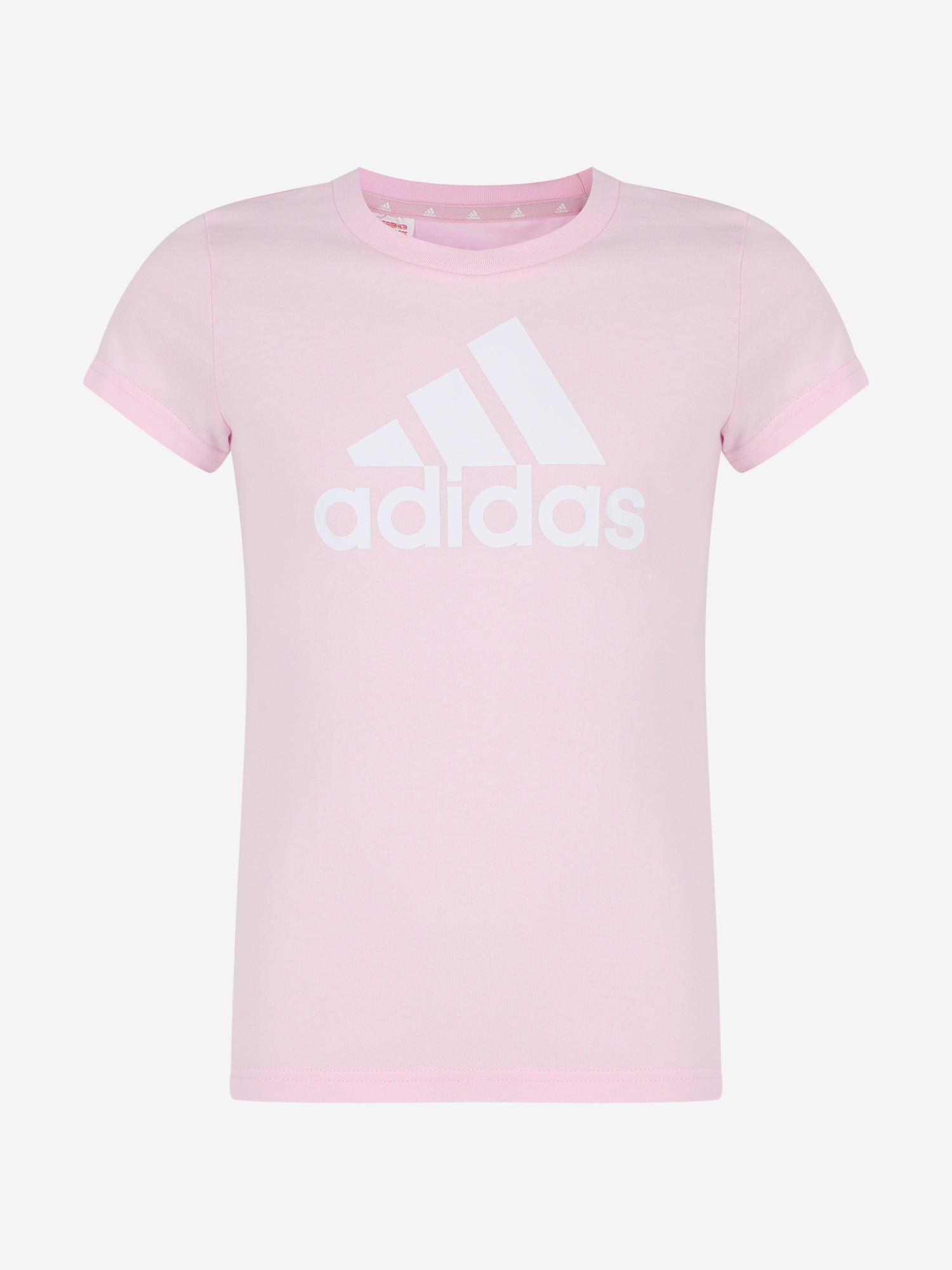 

Футболка Adidas для мальчиков, IC6123, бело-розовая A2JM, размер 164, Розовый, Essentials Big Logo
