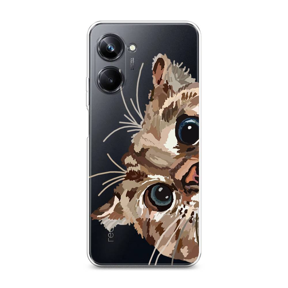 

Чехол на Realme 10 Pro "Любопытный кот", Коричневый;синий;черный, 2512550-1