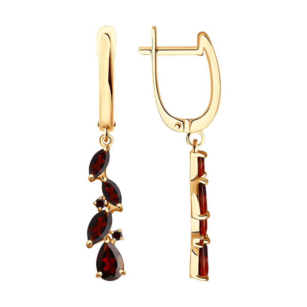 

Серьги из красного золота SOKOLOV 725109, гранат, 725109