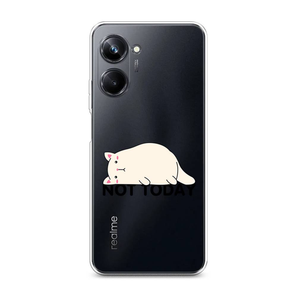 

Чехол на Realme 10 Pro "Cat not today", Белый;розовый;черный, 2512550-1