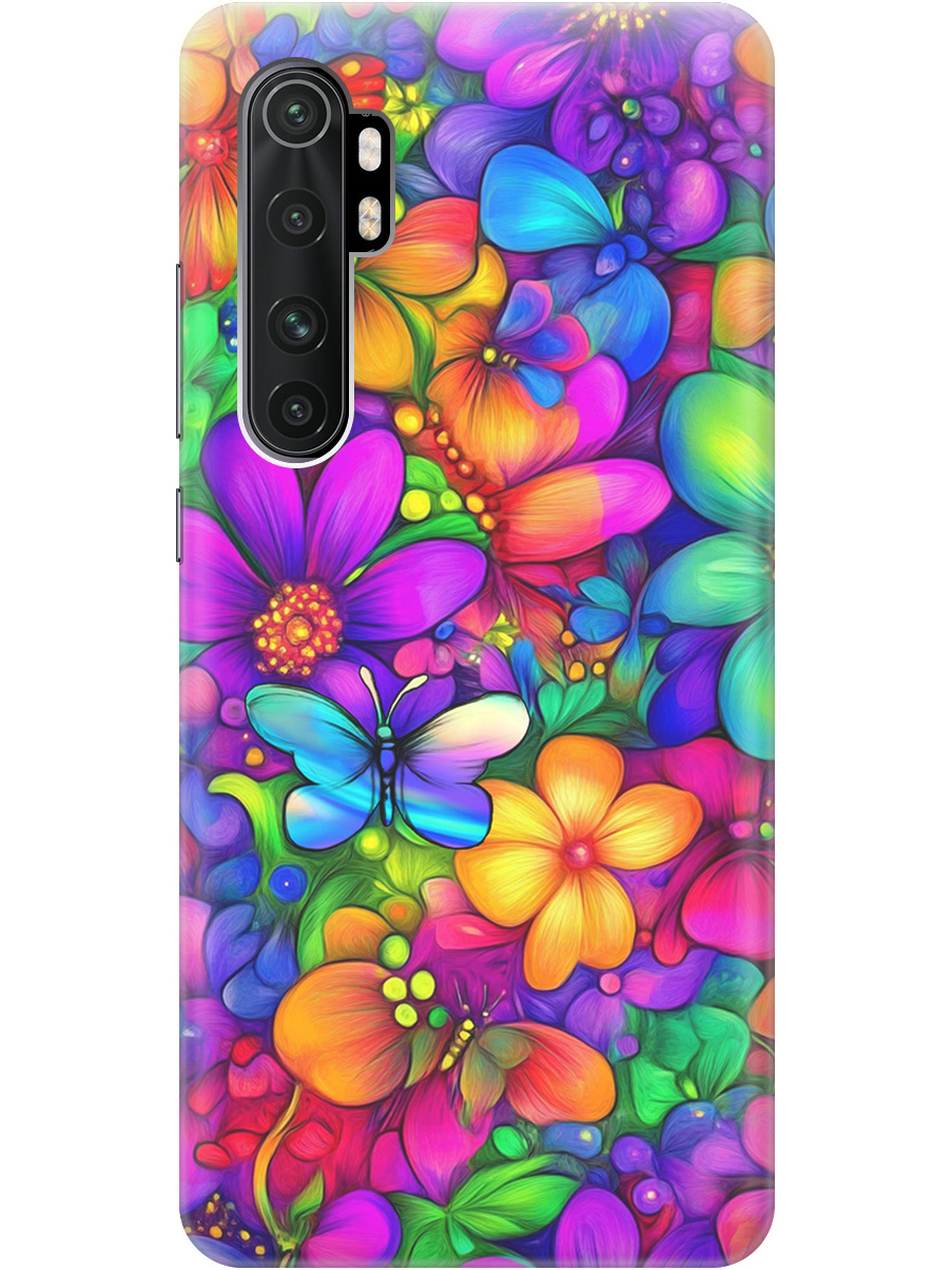 

Силиконовый чехол на Xiaomi Mi Note 10 Lite с принтом "Бабочки и цветы" прозрачный, Прозрачный;зеленый;фиолетовый;красный, 723101223