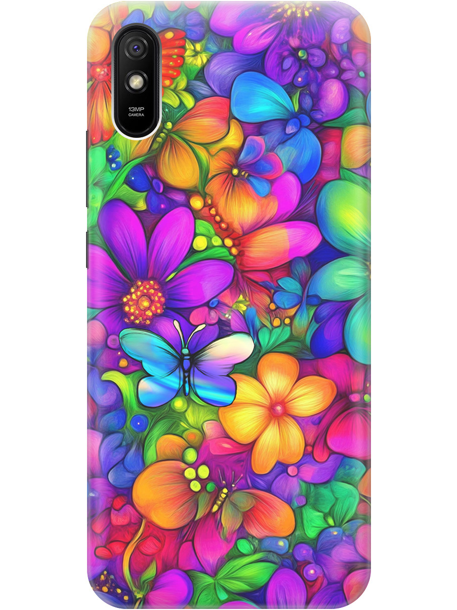 

Силиконовый чехол на Xiaomi Redmi 9A с принтом "Бабочки и цветы" прозрачный, Прозрачный;зеленый;фиолетовый;красный, 723276923