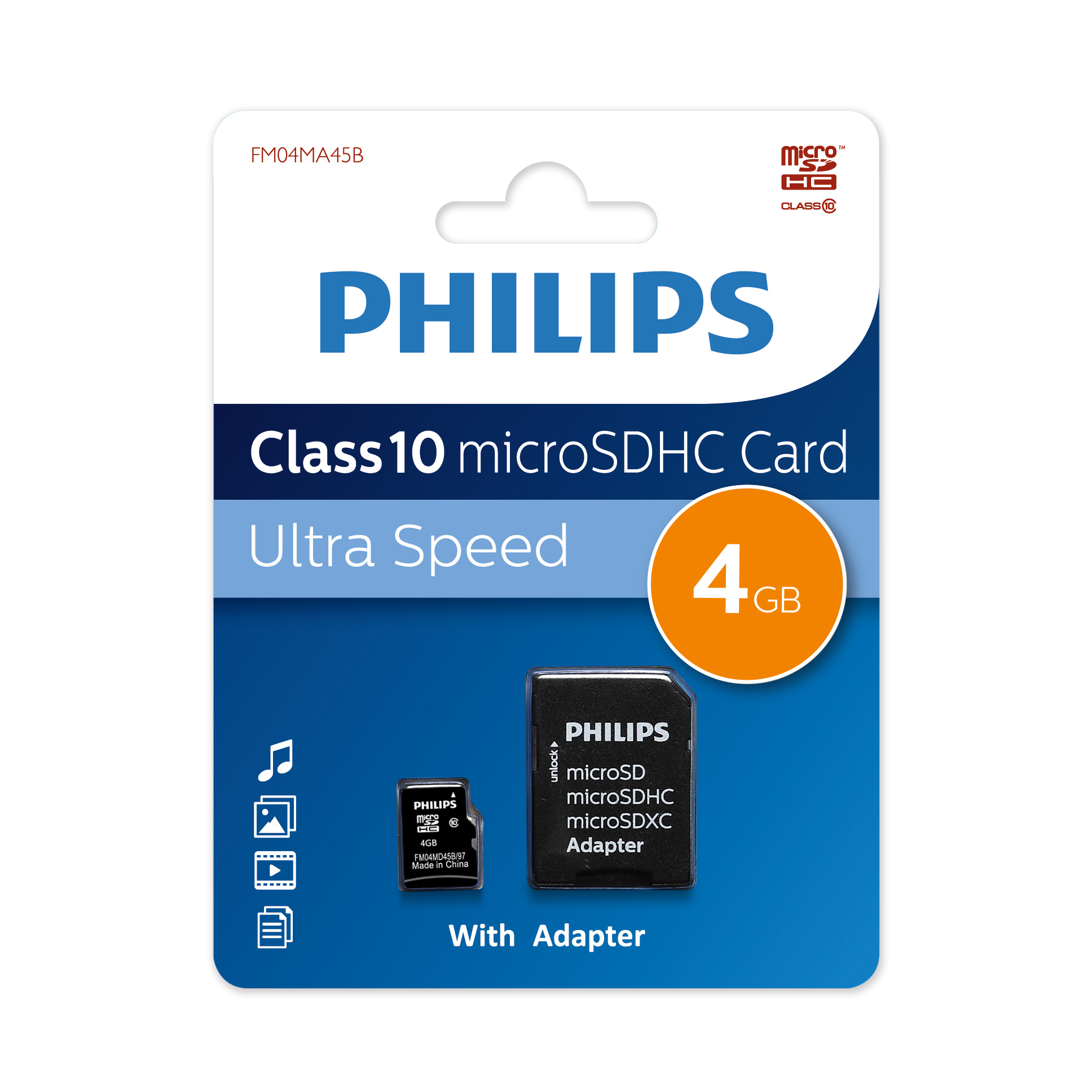 Карта памяти Philips Micro SD 4 Гб FM (FM04MA45B/97)