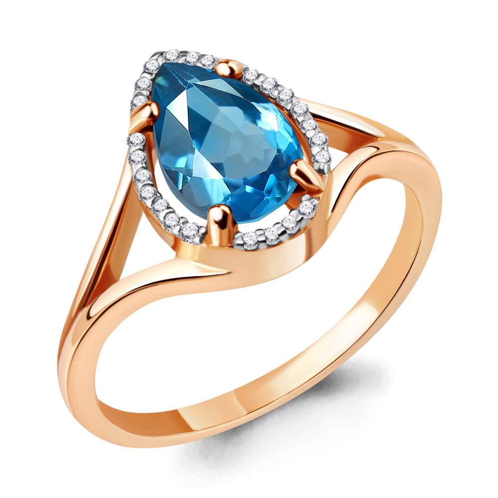 

Кольцо из серебра р. , AQUAMARINE 6539105А_925_з, 6539105А_925_з