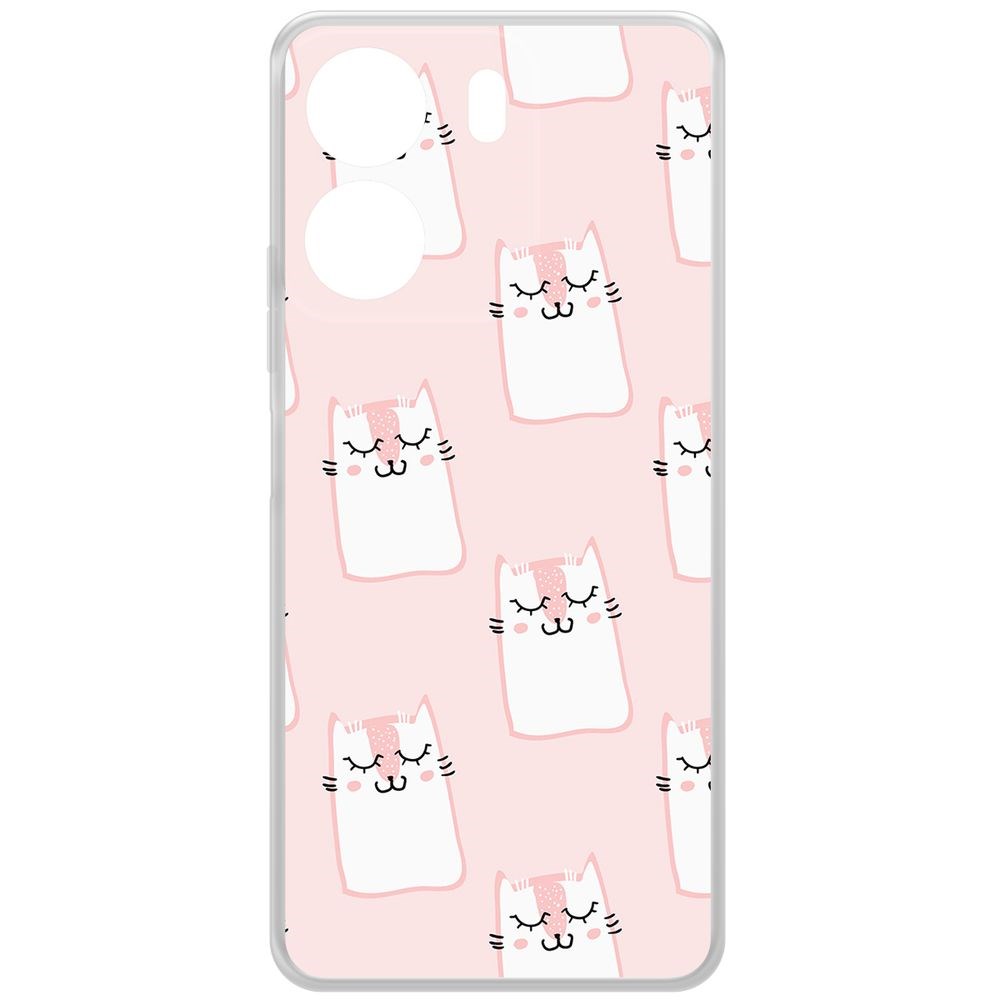 

Чехол-накладка Krutoff Clear Case Котики паттерн для Xiaomi Redmi 13C, Прозрачный