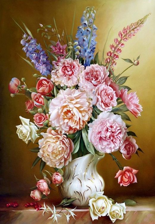 

Рисунок на ткани Каролинка Пионы КЛ-3057
