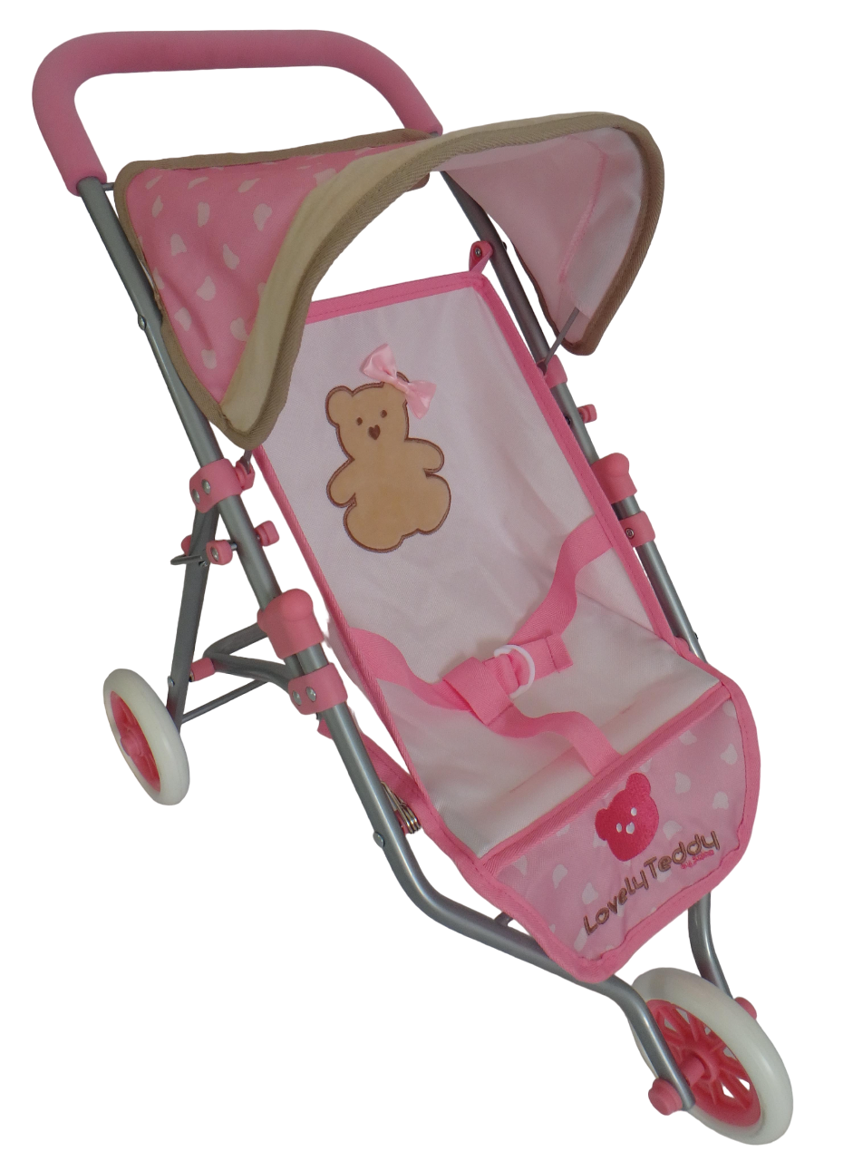

Коляска для кукол Melobo Lovely Teddy прогулочная, Розовый