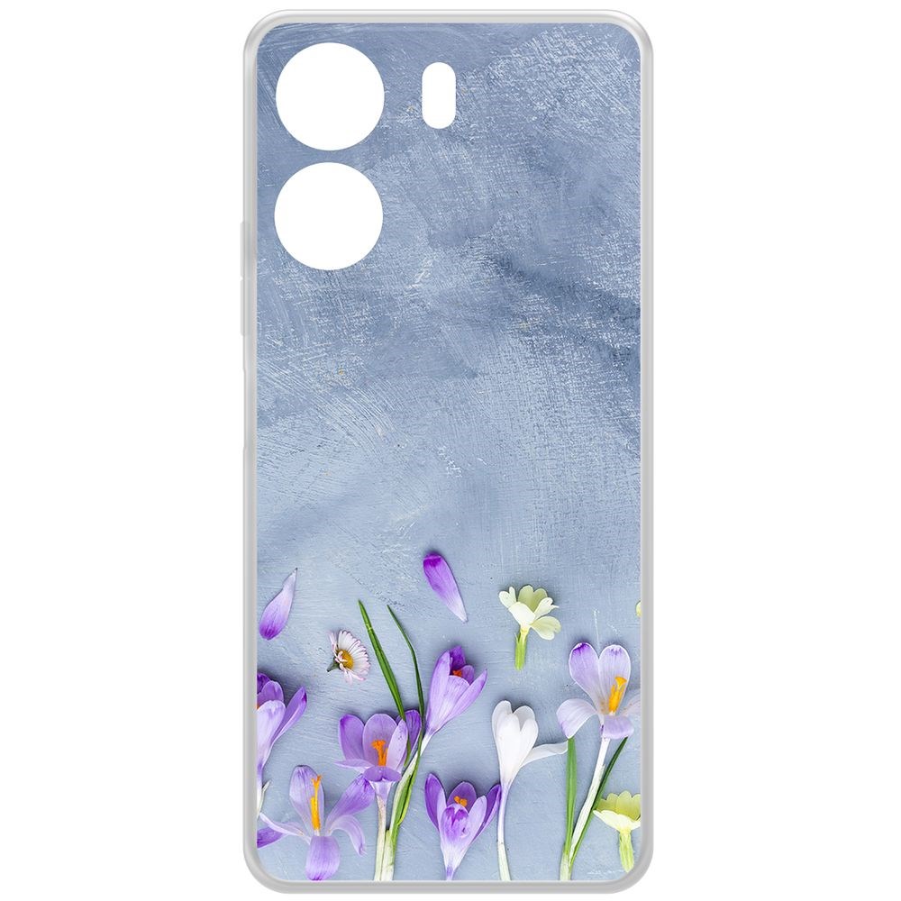 

Чехол-накладка Krutoff Clear Case Цветочное настроение для Xiaomi Redmi 13C, Прозрачный