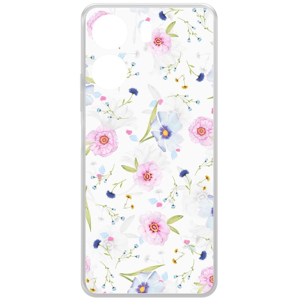 

Чехол-накладка Krutoff Clear Case Цветочный паттерн 3 для Xiaomi Redmi 13C, Прозрачный