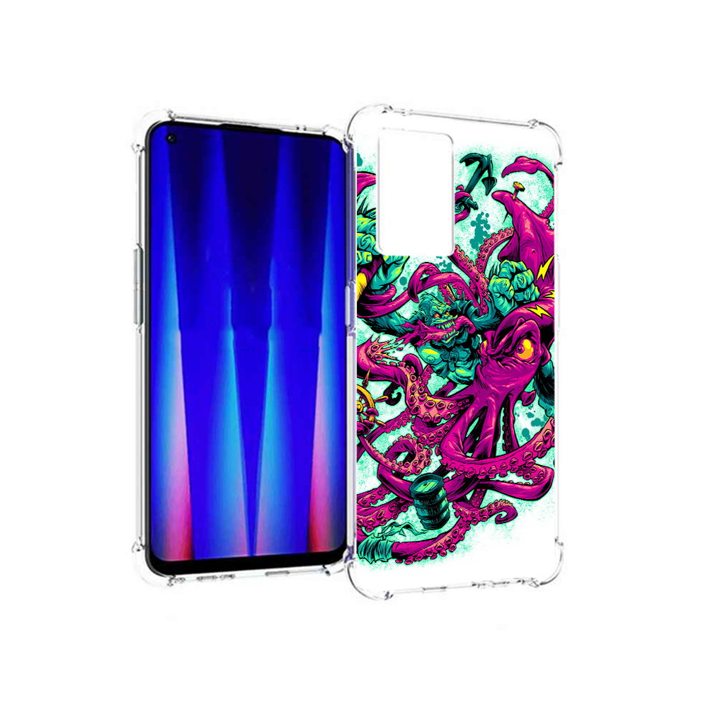 

Чехол MyPads Tocco для OnePlus Nord CE 5G фиолетовый кракен, Прозрачный, Tocco