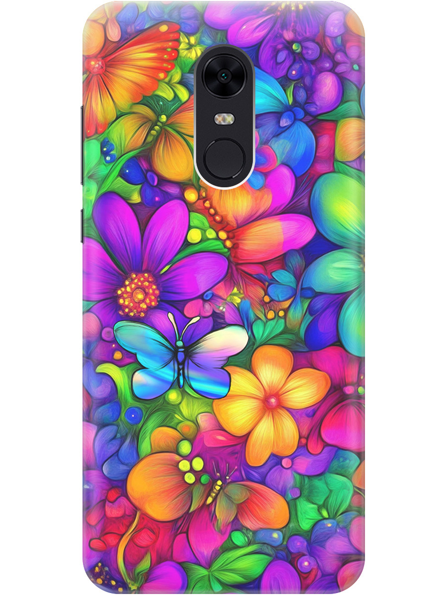 

Силиконовый чехол на Xiaomi Redmi 5 Plus с принтом "Бабочки и цветы" прозрачный, Прозрачный;зеленый;фиолетовый;красный, 717097523