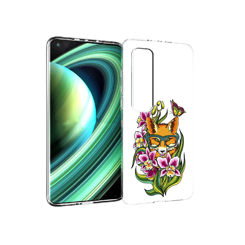

Чехол MyPads Tocco для Xiaomi Mi 10 Ultra Лиса в цветах (PT156404.264.108), Прозрачный, Tocco
