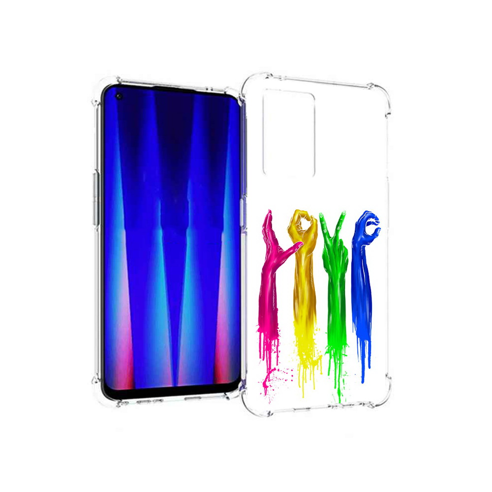 

Чехол MyPads Tocco для OnePlus Nord CE 5G яркие руки love, Прозрачный, Tocco