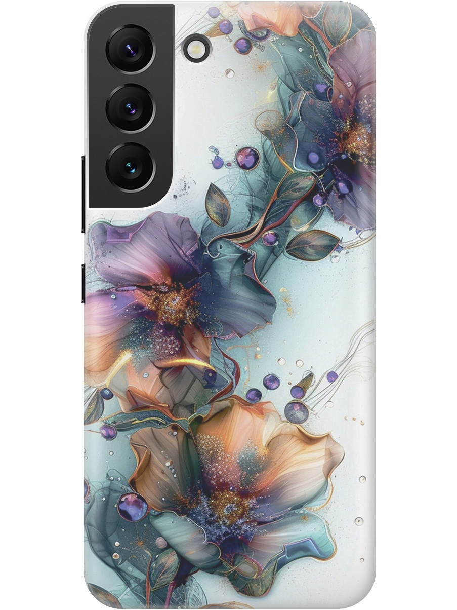 

Силиконовый чехол на Samsung Galaxy S22 с принтом "Мистические цветы", Прозрачный;белый;зеленый, 735249910