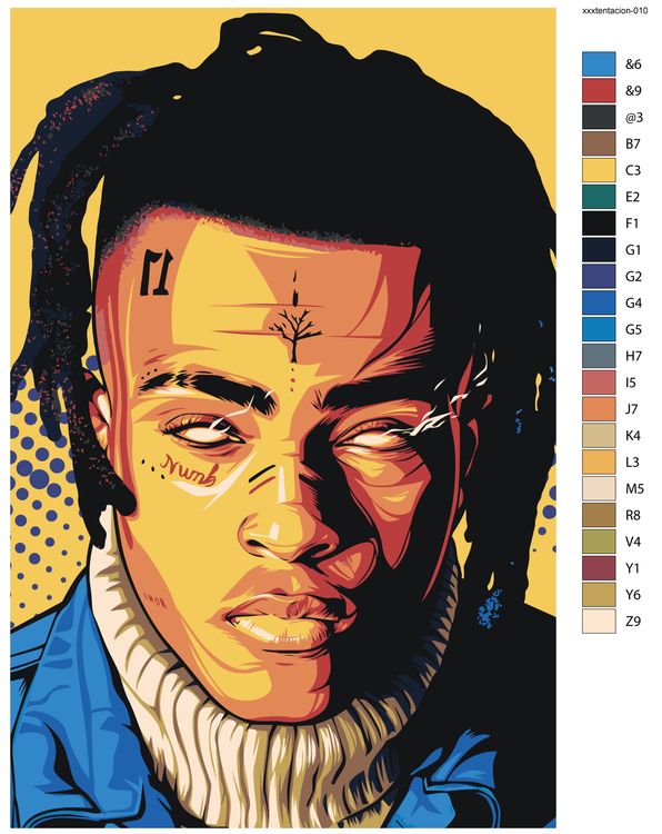 

Картина по номерам Живопись по Номерам «XXXTENTACION 10», XXXTENTACION 10