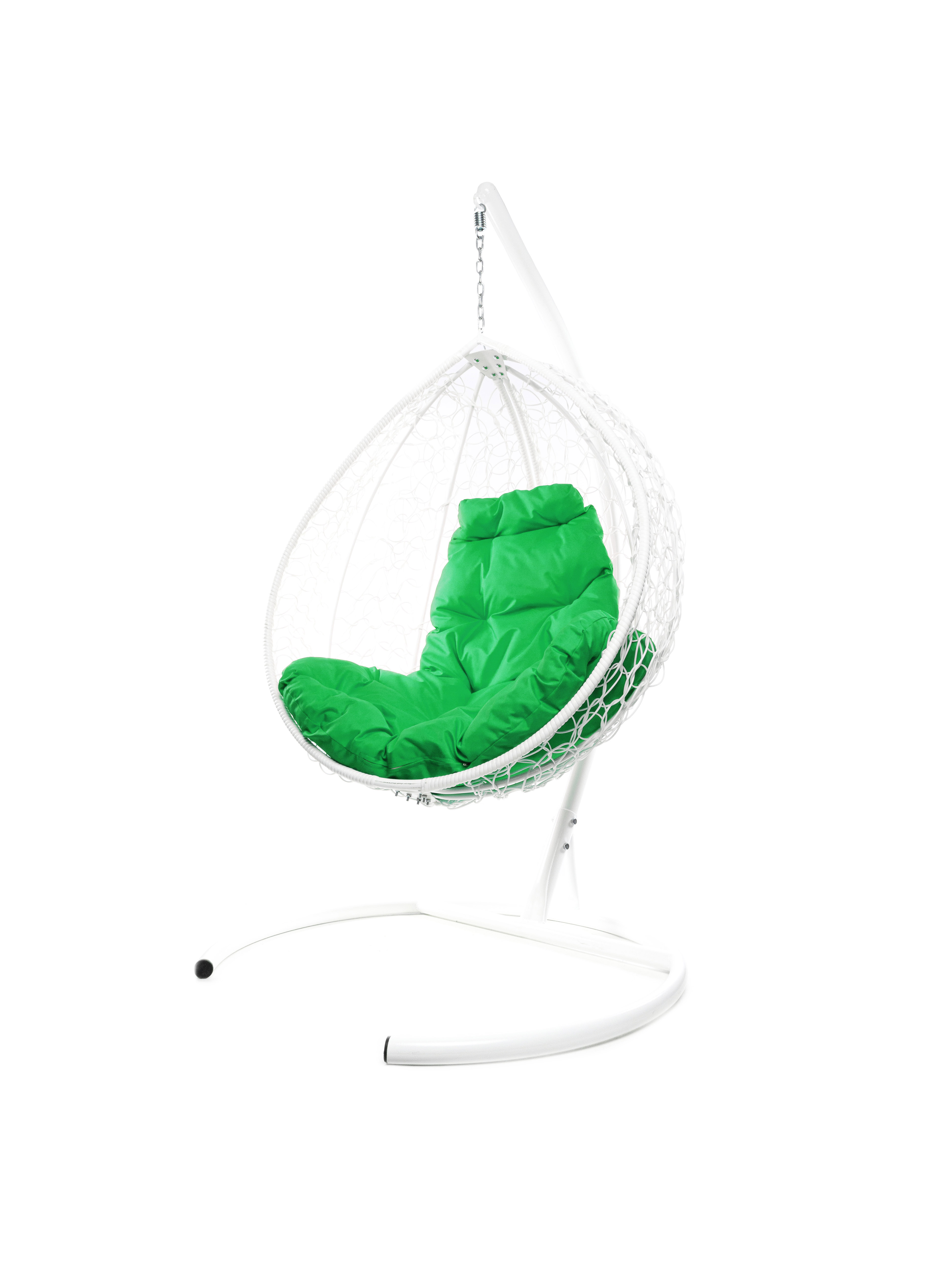 Подвесное кресло белый M-Group Капля складное 11500104 зелёная подушка