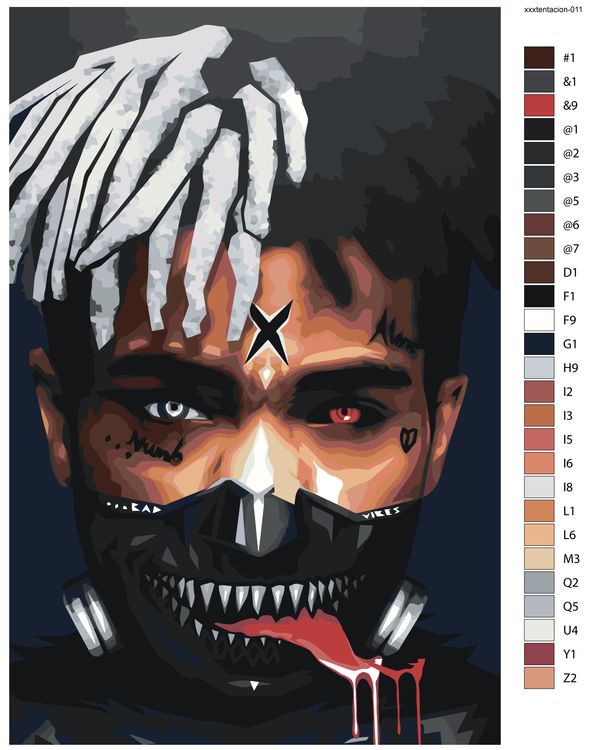 

Картина по номерам Живопись по Номерам «XXXTENTACION 11», XXXTENTACION 11