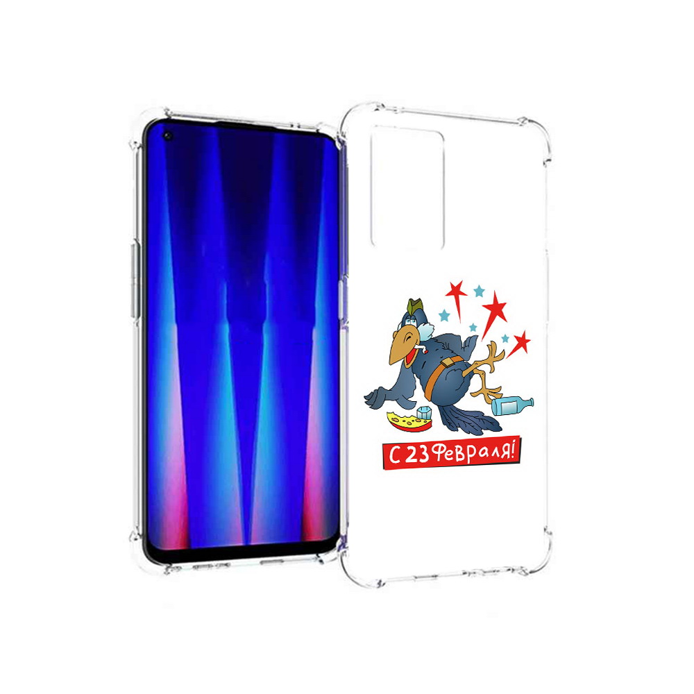 

Чехол MyPads Tocco для OnePlus Nord CE 5G 23 февраля веселая птица, Прозрачный, Tocco