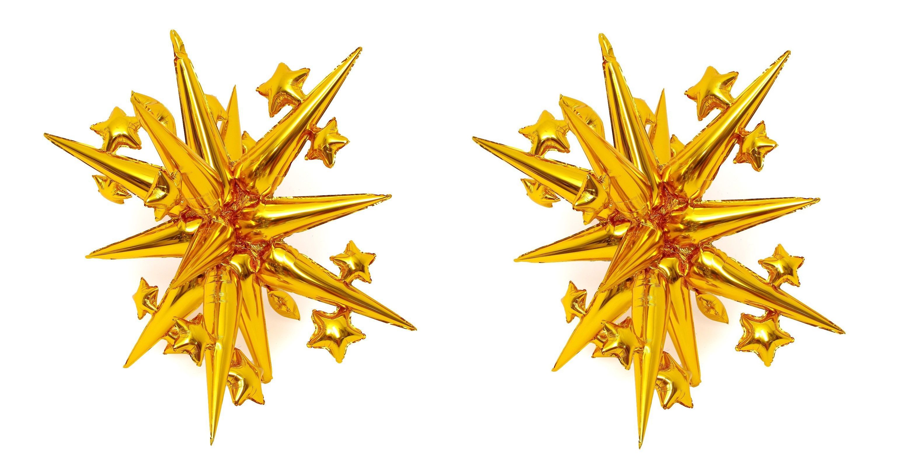Звезда подвесная COSY фольгированная 106 см золото - набор 2 звезды