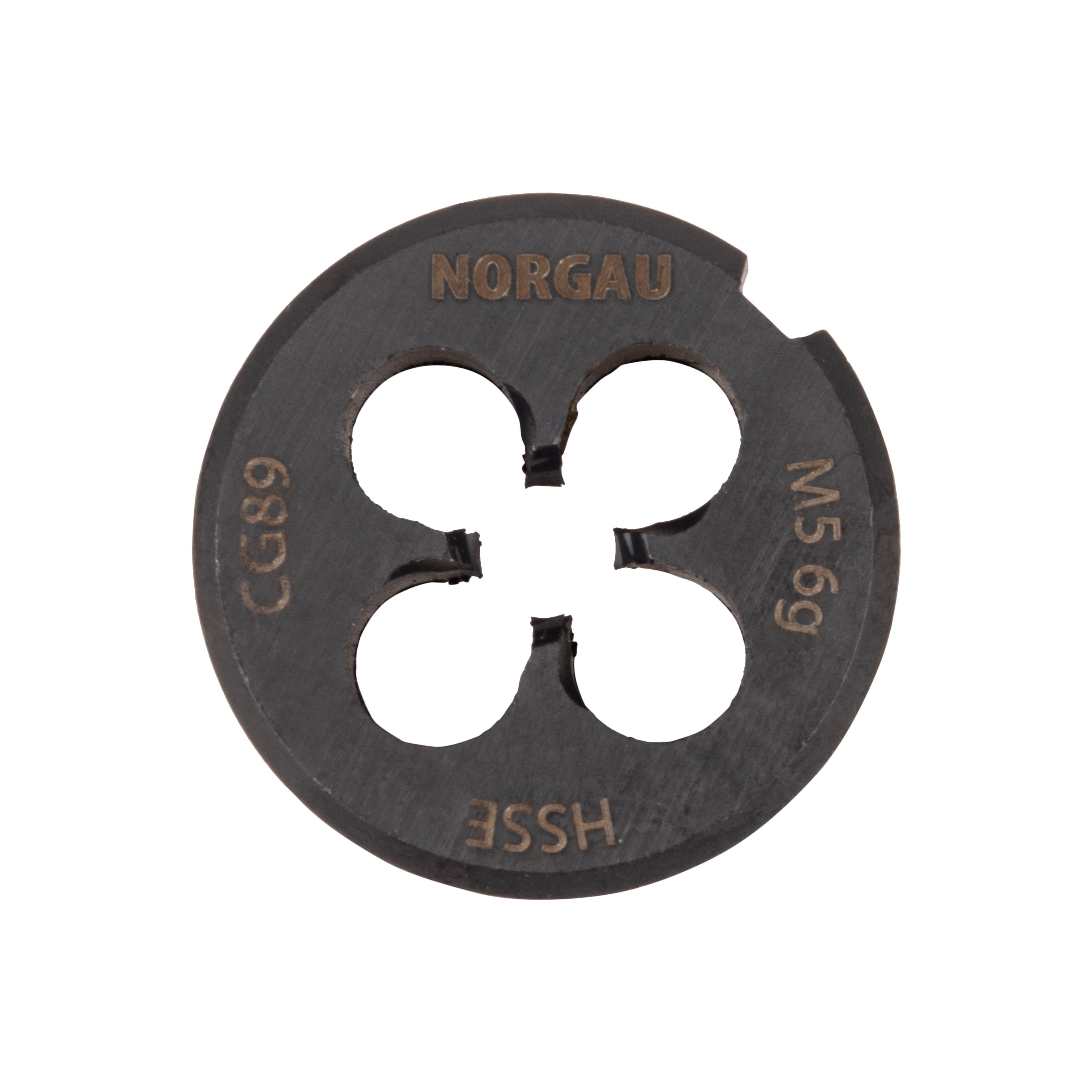 Плашка М5х0.8 мм NORGAU Industrial метрическая, угол 60°, по DIN223, HSS-Е/VAP плашка norgau industrial м20х1 5х45 мм метрическая угол 60° по din223 hss