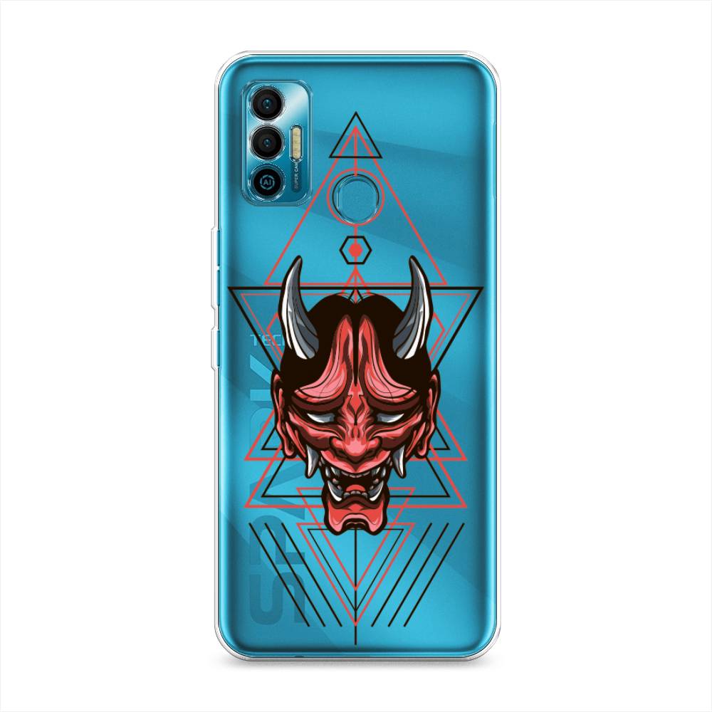 

Чехол для Tecno Spark 7 "Hanya Oni mask", Серый;красный;черный, 301050-4