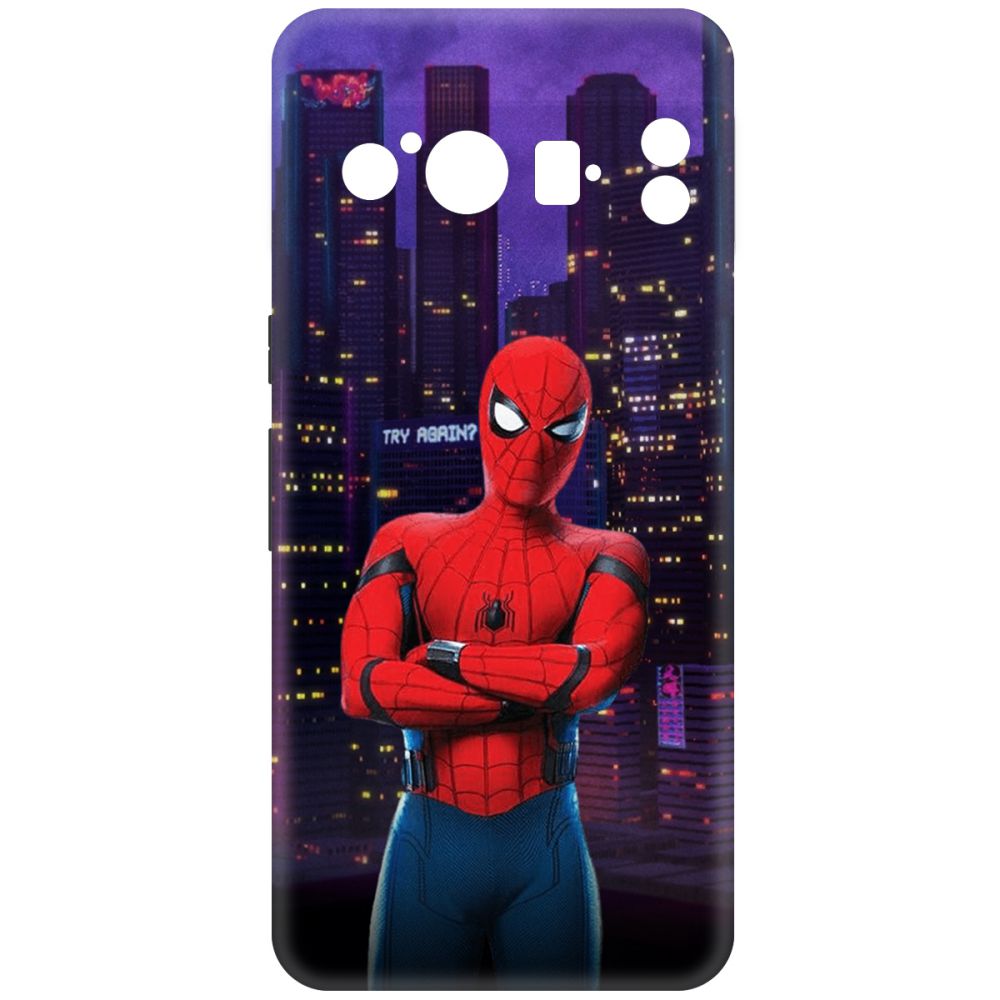 

Чехол-накладка Krutoff Soft Case Человек-Паук. На крыше для Google Pixel 8 Pro черный
