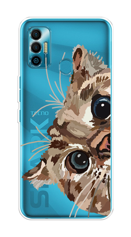 

Чехол на Tecno Spark 7 "Любопытный кот", Коричневый;синий;черный, 301050-1