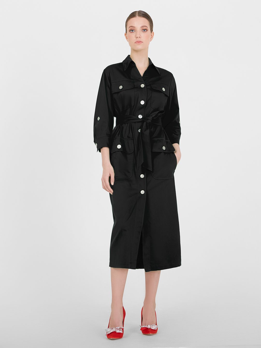 

Платье женское Lo 0323100503 черное 46 RU, Черный, 0323100503