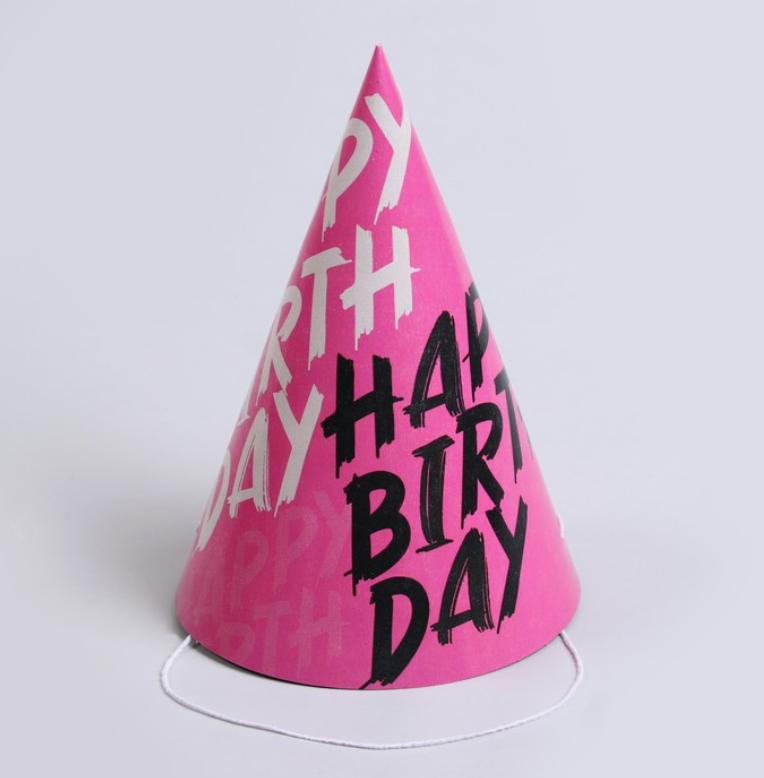 

Колпак бумажный Happy Birthday, (набор 6 шт), Разноцветный