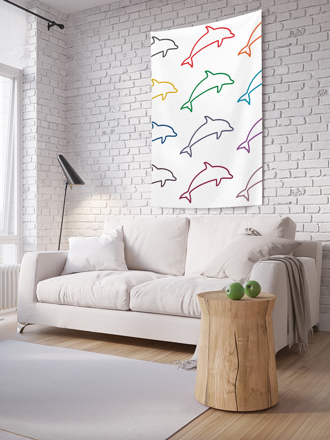 

Вертикальное фотопанно на стену JoyArty Цветные дельфины 150x200 см, Цветные дельфины