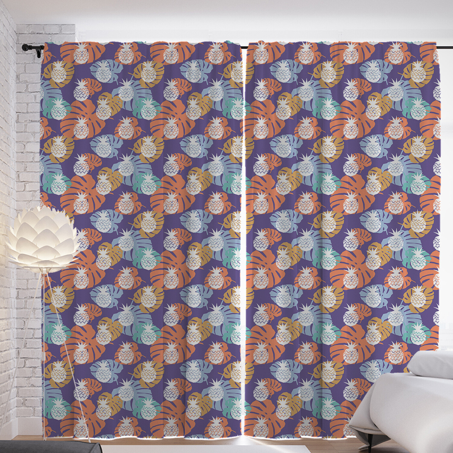 

Шторы с фотопечатью JoyArty "Экзотические ананасы" из сатена, 290х265 см, Экзотические ананасы